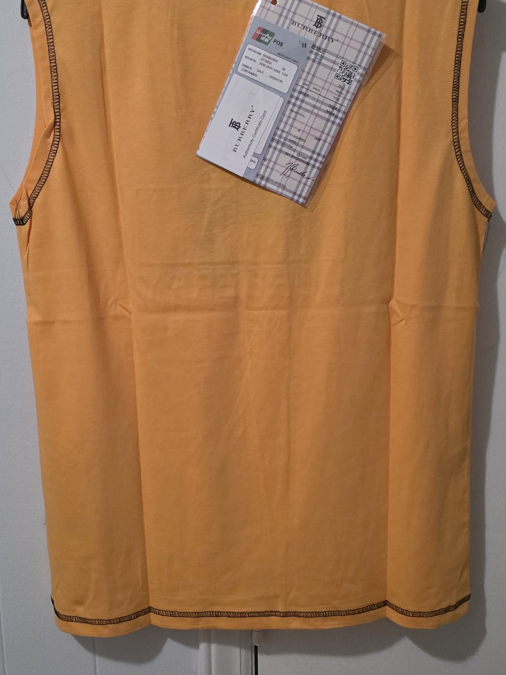 Burberry Yellow Logo Tank Top - Picture 2 of 2
